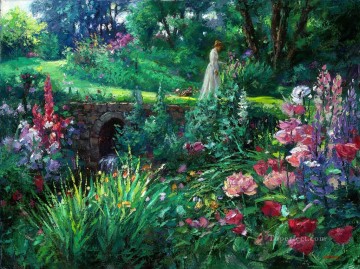 A Walk in The Garden Oil Paintings